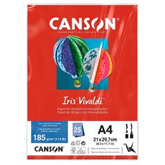 PAPEL CRIATIVO IRIS VIVALDI 185G A4 25 FOLHAS VERMELHO