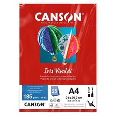 PAPEL CRIATIVO IRIS VIVALDI 185G A4 25 FOLHAS VERMELHO ESCURO