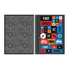 CADERNO 1/4 BROCHURA 48 FOLHAS CAPA DURA CROSS RACING 24 FORONI