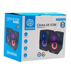 CAIXA DE SOM HOOPSON 6W RGB LED USB PRETO
