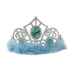 TIARA COROA INFANTIL PLUMA AZUL