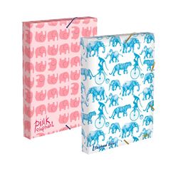 PASTA A/E PLASTICA PP MINI 25MM DELLO ELEPHANT SORTIDO (ESTAMPAS SORTIDAS: PINK ELEPHANT E L  BLEU CIRCUS)