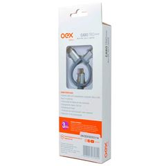 CABO USB OEX TRIO 1,0 METRO NYLON CE301 CINZA