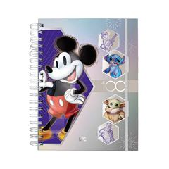 CADERNO CAPA DURA 10X1 80 FOLHAS SMART DAC DISNEY 100 ANOS COM FECHAMENTO COM ELASTICO