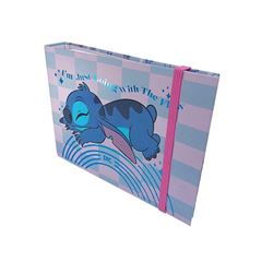 FICHARIO DAC MINI HORIZONTAL DISNEY STITCH COM FECHAMENTO COM ELASTICO