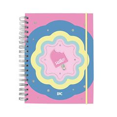 CADERNO CAPA DURA 10X1 80 FOLHAS SMART COLEGIAL DAC HELLO COM FECHAMENTO COM ELASTICO