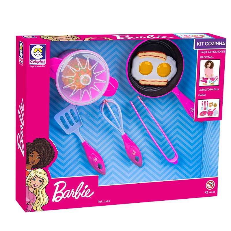 Kit Comidinhas De Brinquedo Bolo + Pizza Da Barbie Cotiplas