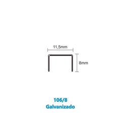 GRAMPO GALVANIZADO 106/8 BACCHI COM 2500