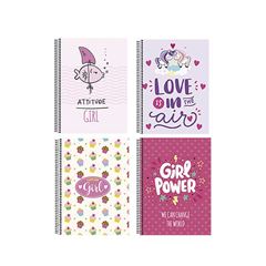 CADERNO 15X1 ESPIRAL CAPA DURA 210 FOLHAS POWER GIRL MAXIMA