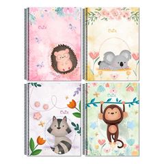 CADERNO 01X1 ESPIRAL CAPA DURA 80 FOLHAS CUTE MAXIMA