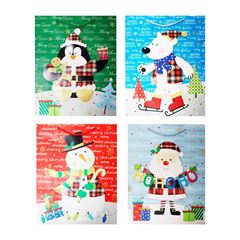 SACOLA PAPEL RIO MASTER 19,5CM NATAL 3D FIGURAS NATALINAS NEVE SORTIDO