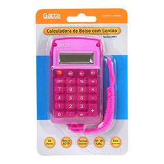 CALCULADORA MAKE+ BOLSO COM CORDAO 8961 8 DIGITOS ROSA