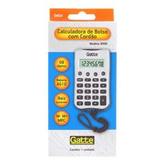 CALCULADORA MAKE+ BOLSO COM CORDAO 8990 8 DIGITOS PRETO