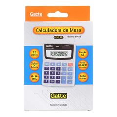 CALCULADORA MAKE+ MESA 8985B 12 DIGITOS CINZA