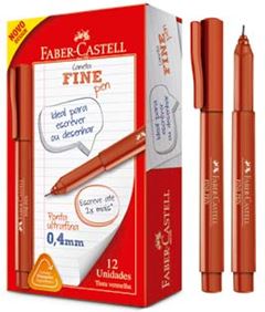 CANETA HIDROGRAFICA FABER FINE PEN 0.4MM VERMELHA