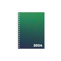 AGENDA ANUAL ZAMBERETTI WIRE-O GEOMETRICA ESPIRAL 2024 VERDE