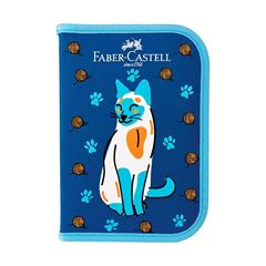 ESTOJO ESCOLAR FABER NYLON COMPLETO PETS GATO