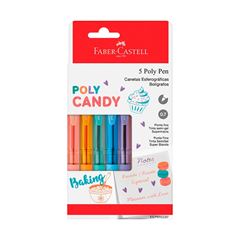 CANETA ESFEROGRAFICA FABER POLY PEN RETRATIL 0.7MM CANDY COLORS