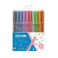 CANETA ESFEROGRAFICA CIS FUN 0.7 COM 10 CORES SORTIDAS