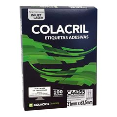 ETIQUETA INKJET+LASER COLACRIL 100 FOLHAS CA4355