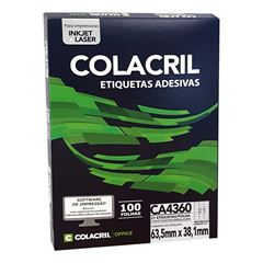 ETIQUETA INKJET+LASER COLACRIL 100 FOLHAS CA4360