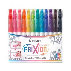 CANETA HIDROGRAFICA 12 CORES PILOT FRIXION COLORS APAGAVEL