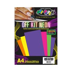 PAPEL OFF NEON 180G A4 20 FOLHAS OFF PAPER SORTIDO