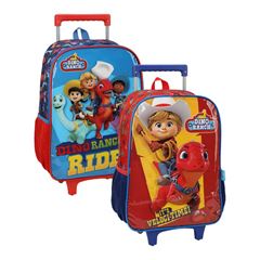 MOCHILA RODA LUXCEL INFANTIL+LANCHEIRA DINO RANCH SORTIDA