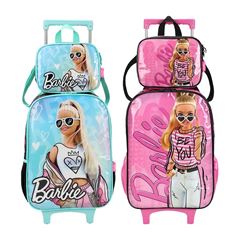 MOCHILA RODA LUXCEL INFANTIL+LANCHEIRA BARBIE SORTIDA