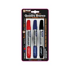 MARCADOR QUADRO BRANCO GRAMPLINE QB213 COM 3 CORES SORTIDAS