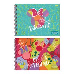 CADERNO CARTOGRAFIA CAPA DURA 80 FOLHAS MINNIE ARTS GRANDE 24 JANDAIA