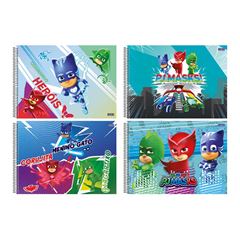 CADERNO ESPIRAL 60 FOLHAS CAPA DURA CARTOGRAFIA GRANDE PJ MASKS 24 SD