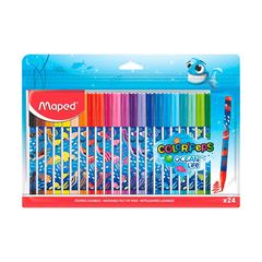 CANETA HIDROGRAFICA 24 CORES MAPED COLOR PEPS OCEAN DECORADA