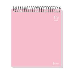 CADERNO CAPA DURA 10X1 160 FOLHAS FLIP COLORS ROSA TAMOIO