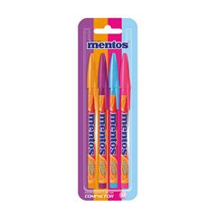 CANETA ESFEROGRAFICA COMPACTOR JET LUX MENTOS COM 4 CORES SORTIDAS