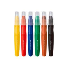 GIZ CERA 6 CORES FABER RETRATIL JUMBO LITTLE CREATIVES