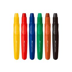 GIZ CERA 6 CORES FABER RETRATIL JUMBO LITTLE CREATIVES