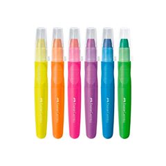 GIZ CERA 6 CORES FABER RETRATIL JUMBO NEON LITTLE CREATIVES