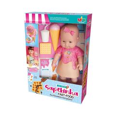 BRINQUEDO BONECA SAPEKINHA FAST FOOD MILK ICE CREAM