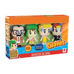 BRINQUEDO BONECO VINIL CHAVES LIDER COM 4 3578