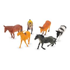 BRINQUEDO KIT ANIMAIS FAZENDA PVC GRANDE COM 6 PECAS PICA PAU