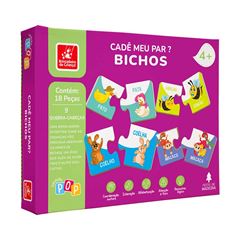 BRINQUEDO QUEBRA CABECA BRINCADEIRA DE CRIANCA CADE MEU PAR BICHOS 18 PECAS