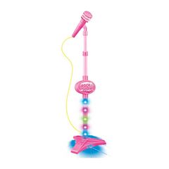 BRINQUEDO MICROFONE COM PEDESTAL ROCK SHOW ROSA