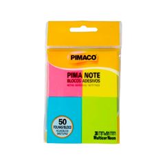 RECADO ADESIVO PIMACO 38X51MM COM 4 CORES NEON COM 50 FOLHAS