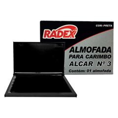 ALMOFADA CARIMBO N 03 RADEX ALCAR PRETA