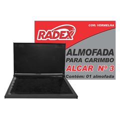 ALMOFADA CARIMBO N 03 RADEX ALCAR VERMELHA