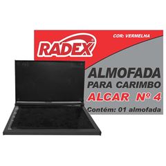 ALMOFADA CARIMBO N 04 RADEX ALCAR VERMELHA