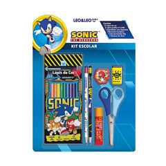 LAPIS 12 CORES LEO&LEO KIT ESCOLAR SONIC COM 7 PECAS