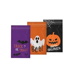 SACO ADESIVADO 13X22 PARA DOCES COM 25 CROMUS HALLOWEEN SORTIDO