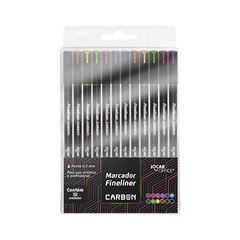 CANETA HIDROGRAFICA 12 CORES JOCAR FINELINER CARBONLINE